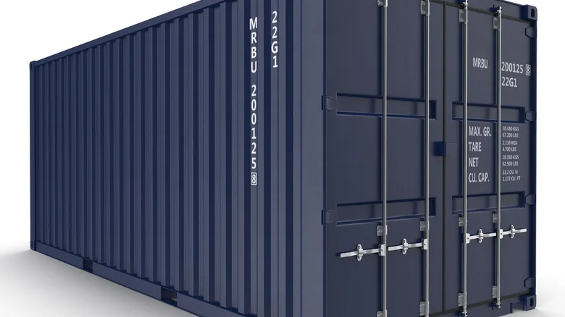 20 ft ISO Container Blue 2 3D model preview