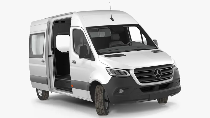 2019 Mercedes Sprinter Van Rigged 3D model preview