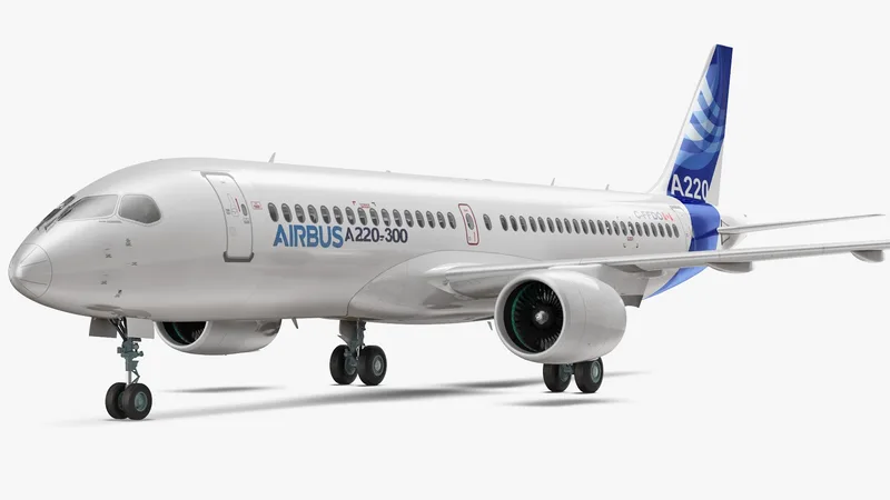 Airbus A220 300 Detailed Interior 3D model preview