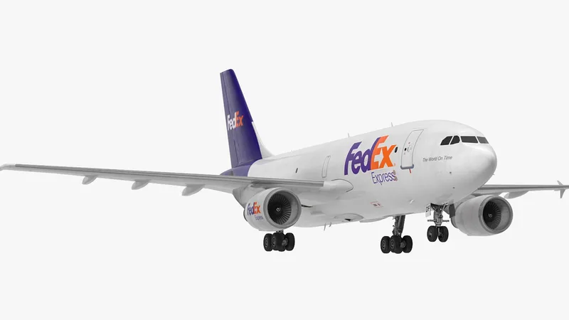 Airbus A310-300F Cargo Aircraft FedEx 3D model preview