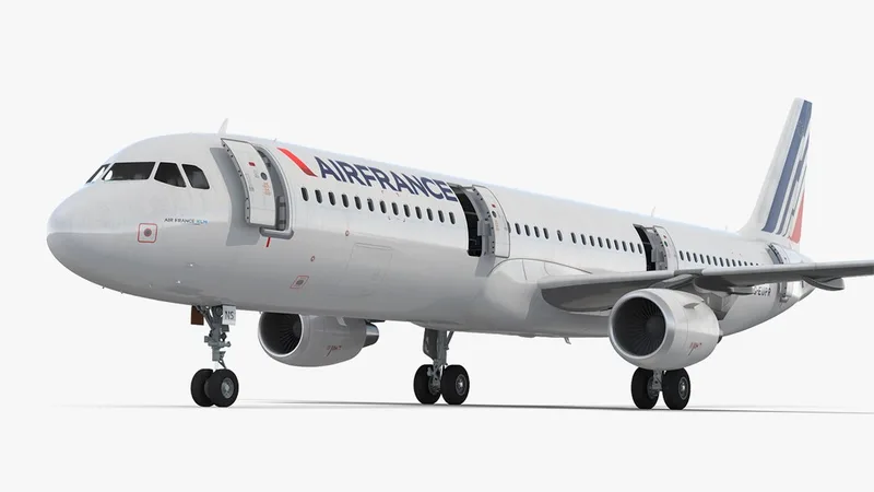 Airbus A321 Air France with Interior 3D model preview