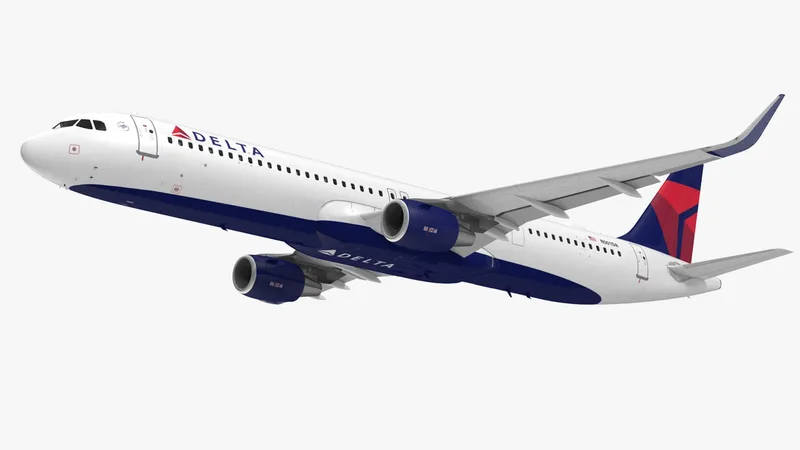 Airbus A321 NEO Delta Rigged 3D model preview
