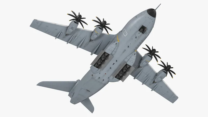 Airbus A400M Atlas Military Transport Aircraft Rigged 3D model preview
