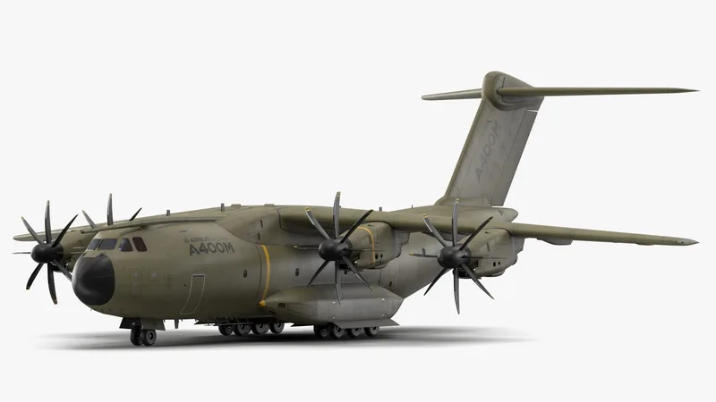 Airbus A400M Military Transport Green 3D model preview