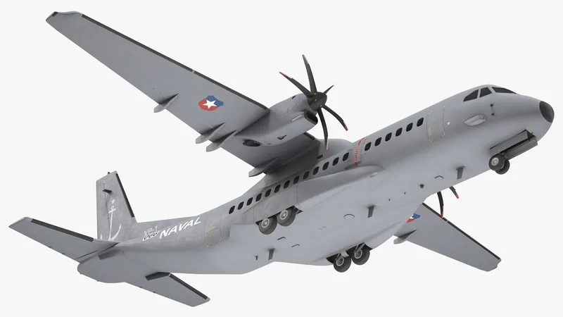 Airbus C295 Turboprop Maritime Patrol Aircraft Rigged 3D model preview