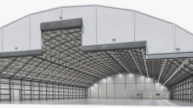 Aircraft Maintenance Hangar Rigged 3D model preview