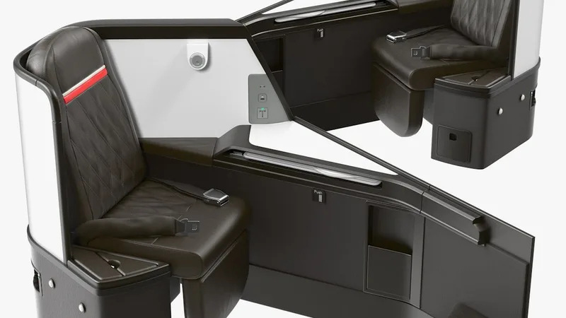 Airplane Business Class Seats Side 3D model preview