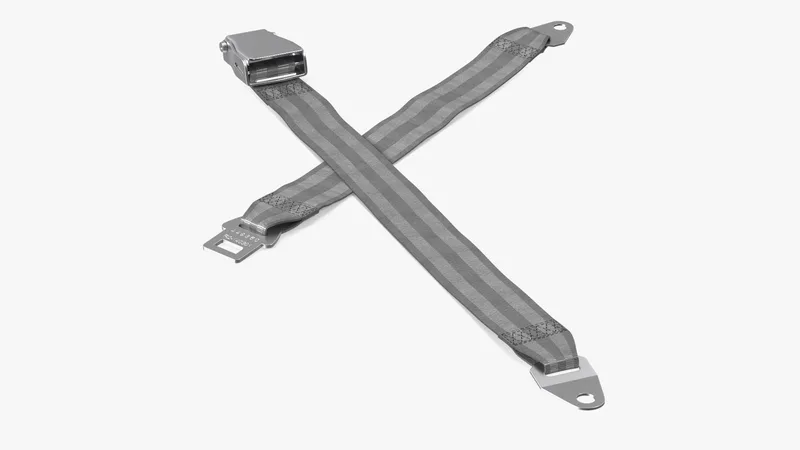 Airplane Seat Belt Type A Extender Grey 3D model preview