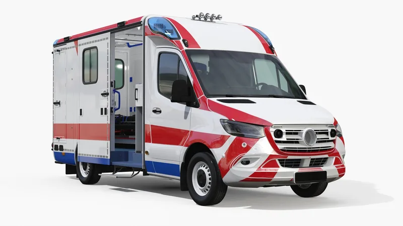 Ambulance Vehicle Rigged 3D model preview