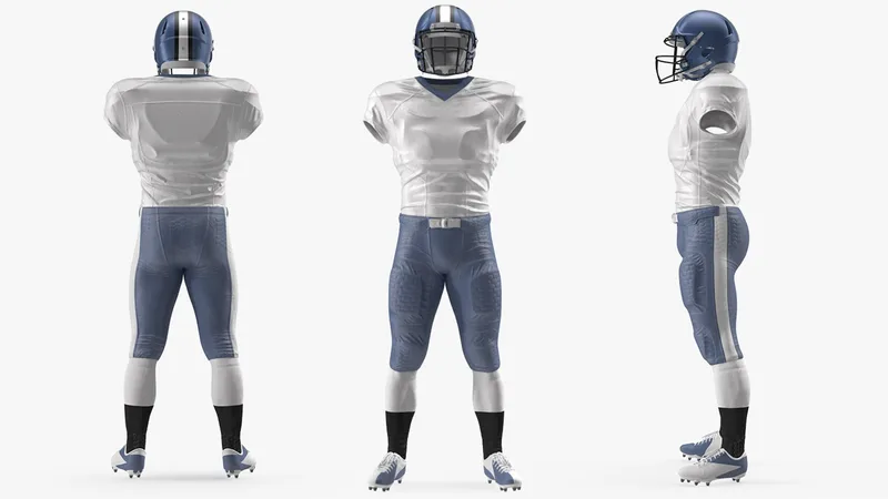 American Football Player Uniform 3D model preview