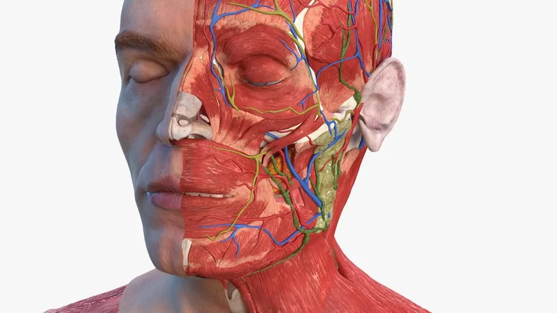 Anatomical Male Head Model with Neck 3D model preview