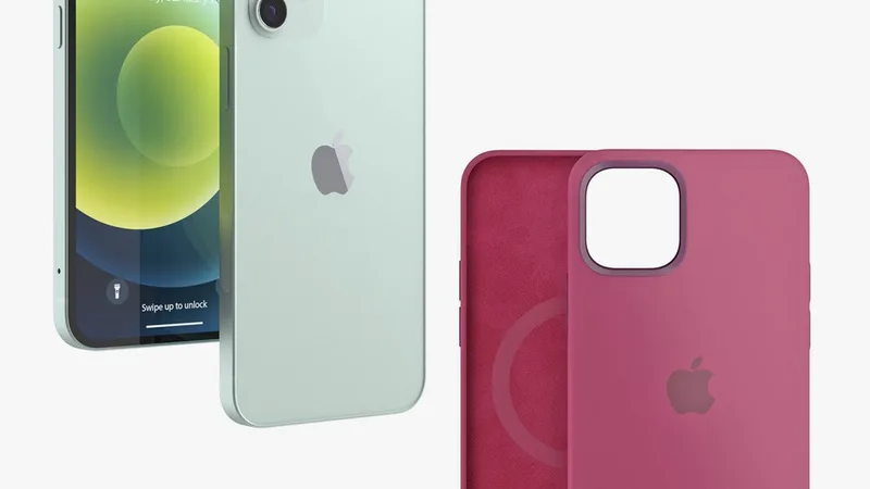 Apple iPhone 12 with Silicone Case Collection 3D model preview