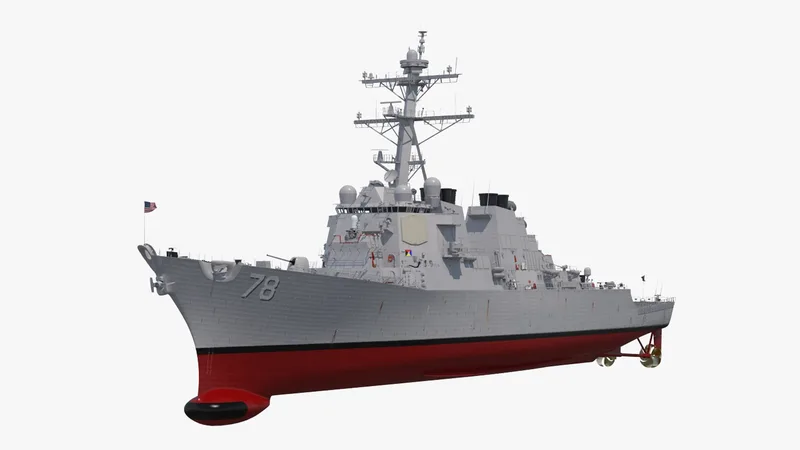 Arleigh Burke Destroyer Porter DDG-78 3D model preview