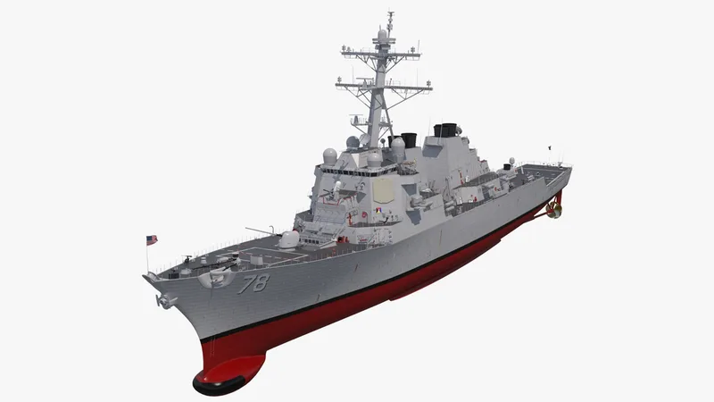 Arleigh Burke Destroyer Porter DDG-78 Rigged 3D Model preview