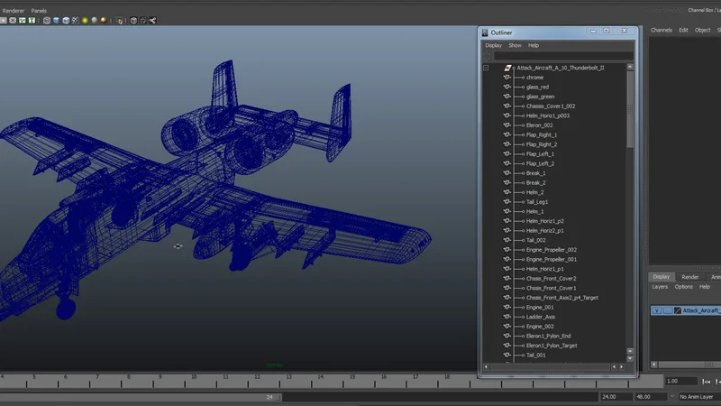 Attack Aircraft A-10 Thunderbolt II 3D model preview