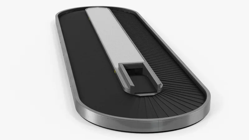 Baggage Conveyor Belt System 3D model preview