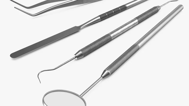 Basic Dental Instruments Set 3D model preview