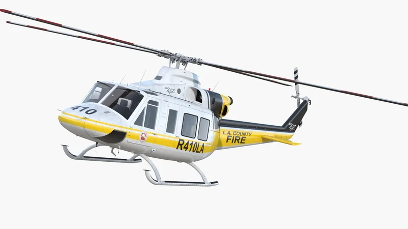 Bell 412 Fire Department Helicopter 3D model preview
