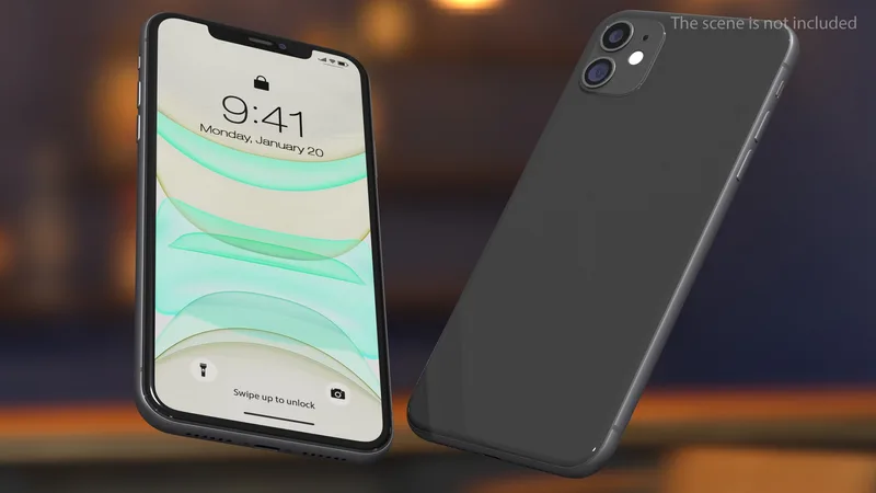 Black Smartphone 3D model preview