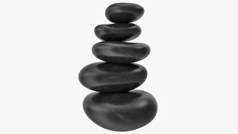 Black Zen Stones Pyramid 3D model preview