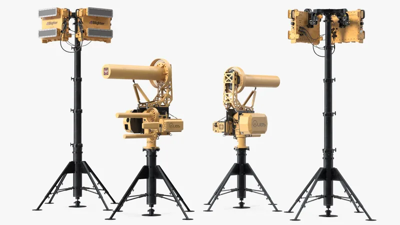 Blighter AUDS Anti UAV Defence System with Radar Set 3D model preview