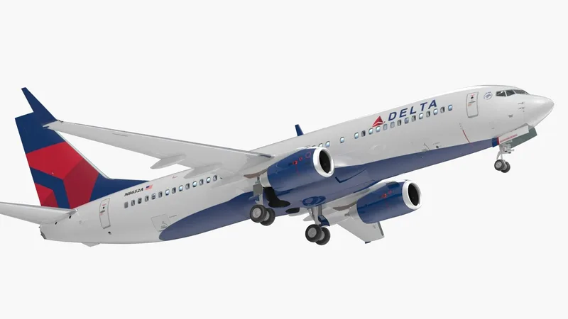 Boeing 737-800 with Interior Delta Air Lines 3D model preview