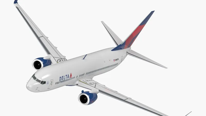 Boeing 737-800 with Interior Delta Air Lines Rigged 3D model preview