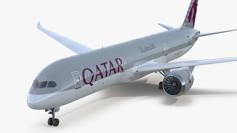 Boeing 787-9 Dreamliner QATAR 3D model preview