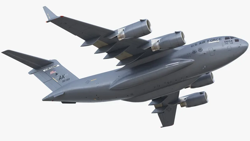 Boeing C17 Globemaster III Transport Aircraft Flight 3D model preview