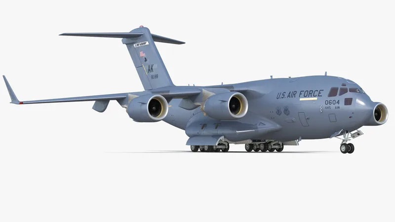 Boeing C17 Globemaster III Transport Aircraft Rigged 3D model preview