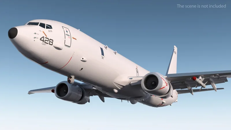Boeing P-8 Poseidon Military Aircraft Rigged 3D model preview