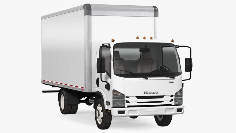 Box Truck Isuzu NPR 2018 Simple Interior 3D model preview