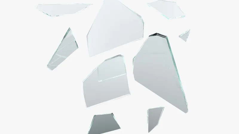 Broken Glass Fragments 3D model preview