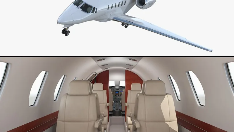 Business Jet Cessna Citation X with Interior 3D Model 3D model preview