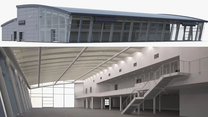 Car Dealership Building 3D model preview