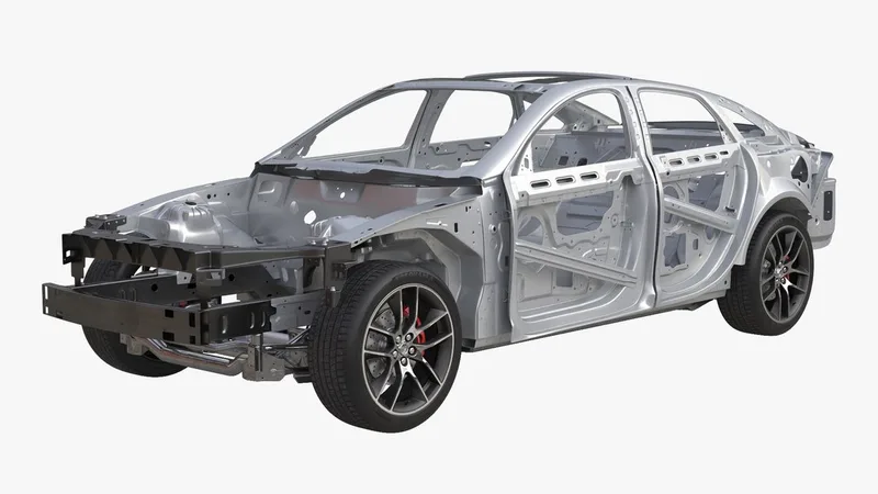 Car Frame with Chassis 2 3D model preview