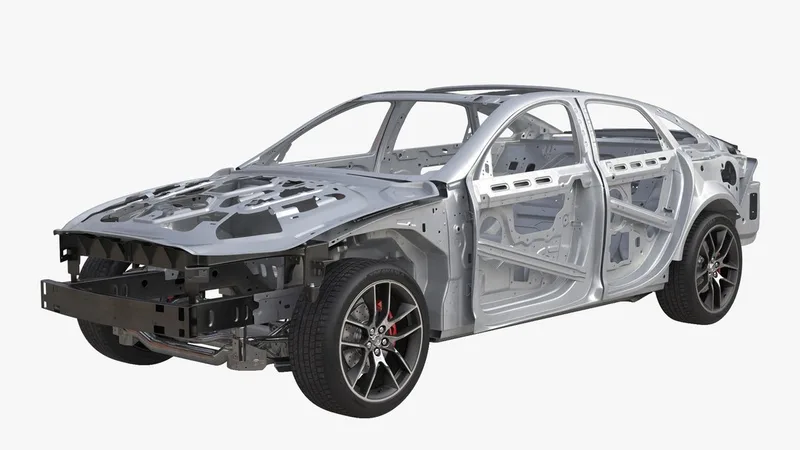 Car Frame with Chassis 3 3D model preview