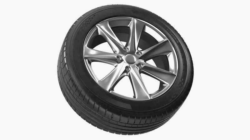 Car Wheel Rim Carrying Tire 3D model preview