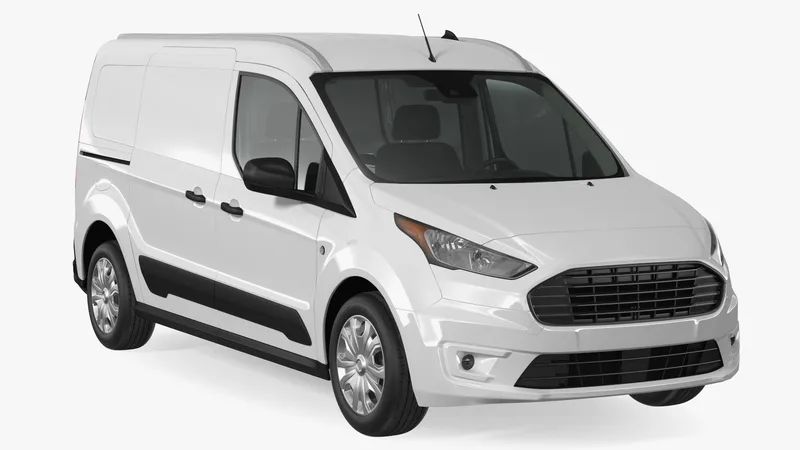 Cargo Van Barn Doors Simple Interior White 3D model preview