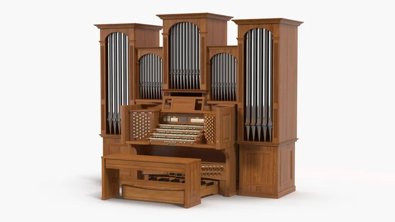 Church Pipe Organ 3D model preview