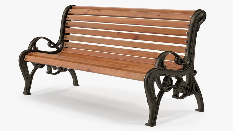 Classic Park Bench 3D model preview