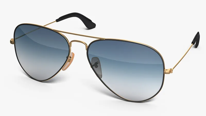 Classic Sunglasses Gradient Light Blue 3D model preview
