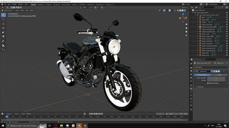 Concept Sport Bike Suzuki 3D model preview