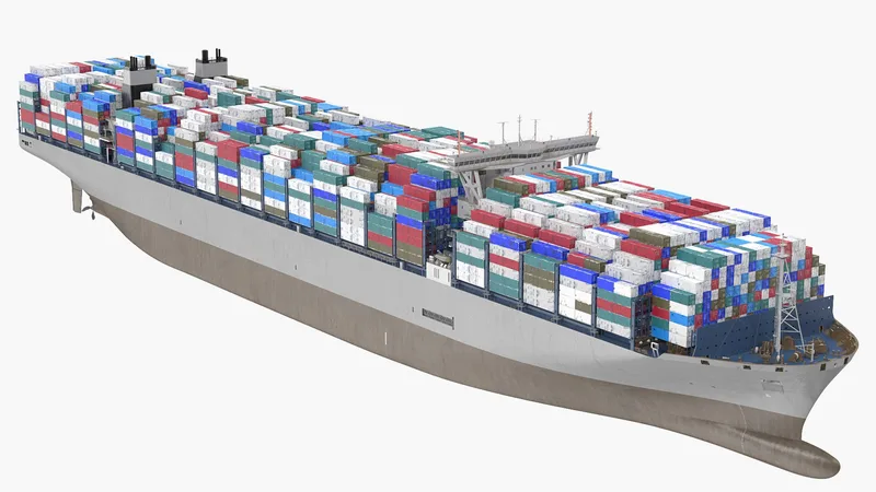 Container Ship Loaded 3D model preview