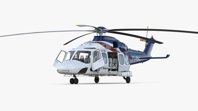 Corporate Transport Helicopter Agusta Westland AW189 Rigged 3D model preview