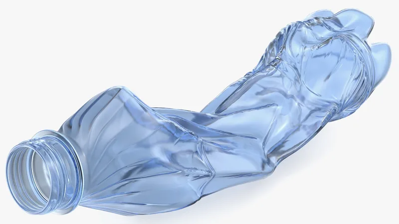 Crushed Plastic Bottle Blue 3D model preview