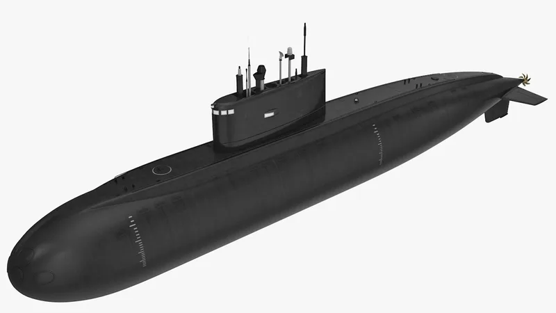 Diesel Electric Submarine Kilo Class Russian 3D model preview