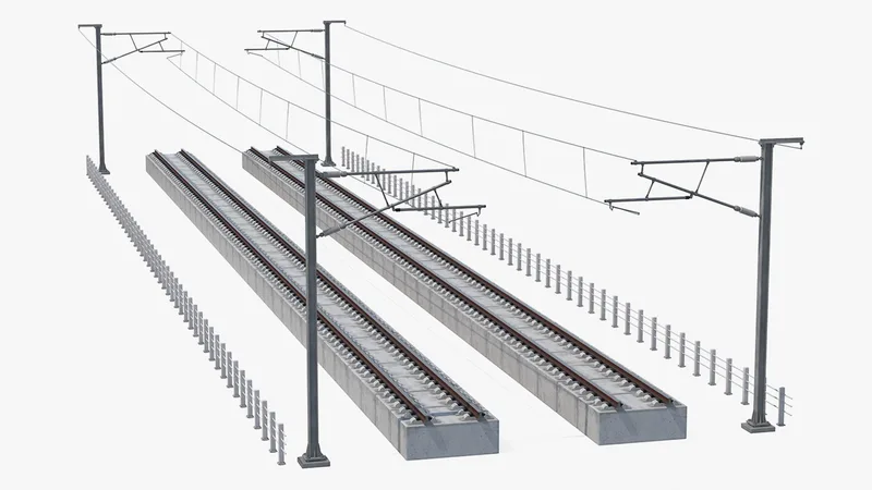 Direct Railway Section 3D model preview