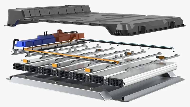 Disassembled Electric Car Battery 3D model preview