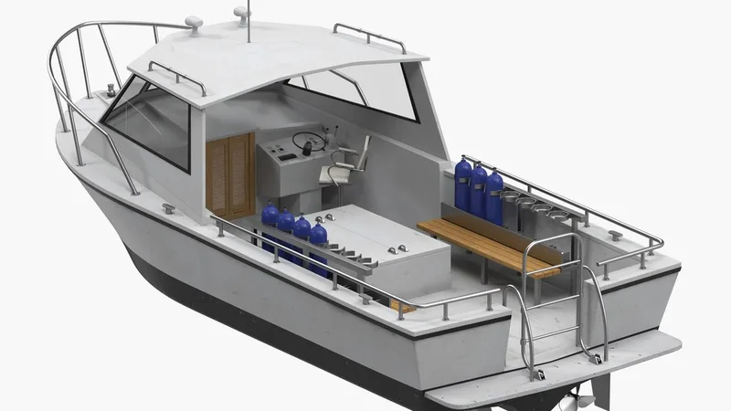 Dive Boat 3D model preview